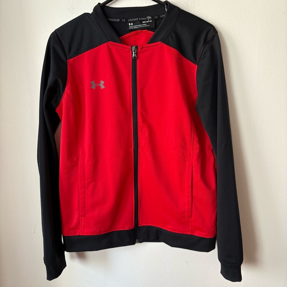 Under Armour Challenger II Red Black Bomber Track Jacket